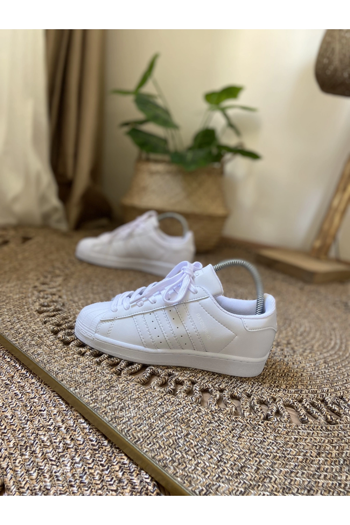 Adidas Süperstar Düz Beyaz İthal Spor Ayakkabı