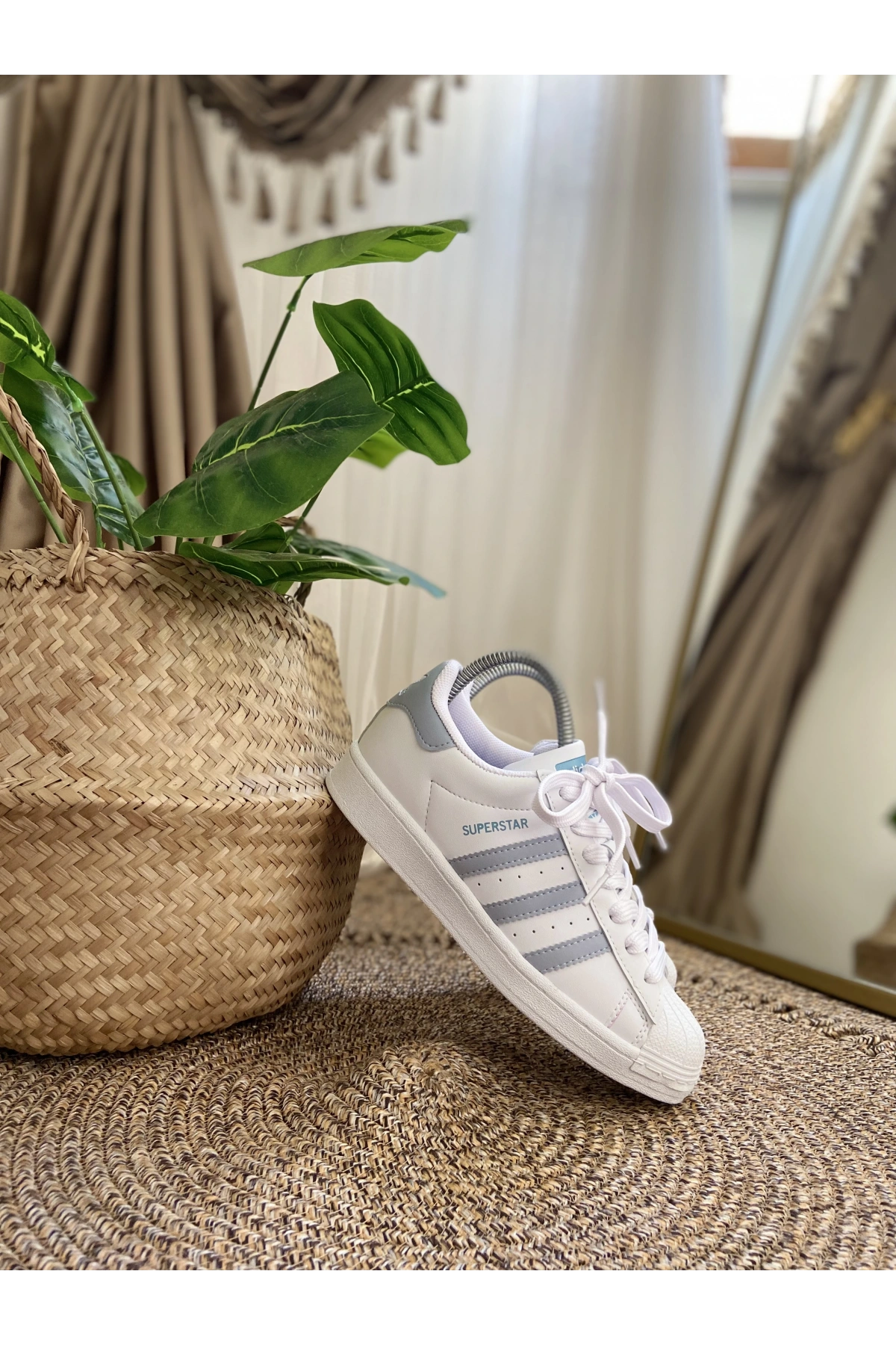 Adidas Superstar Unisex Krem Buz Mavi