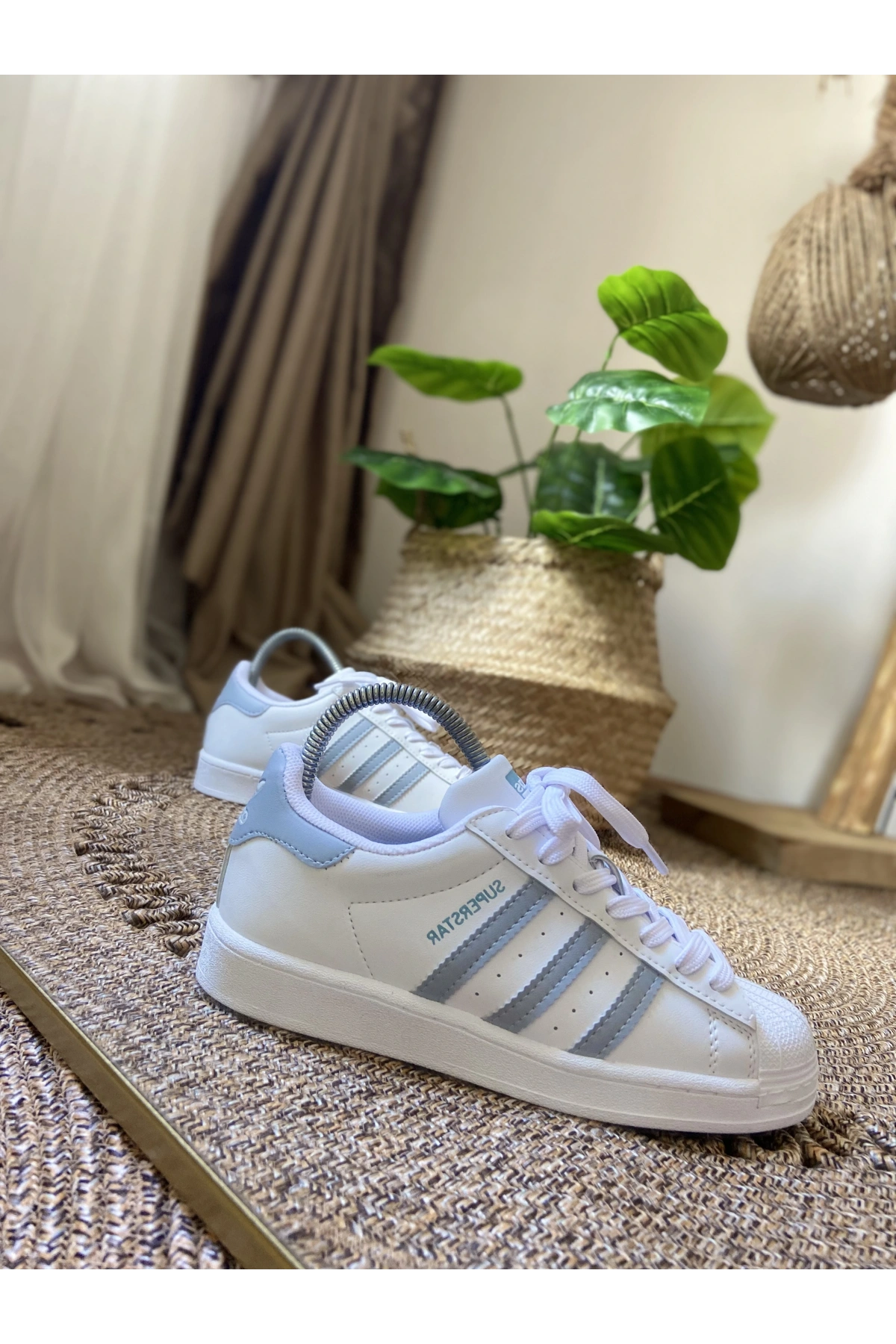 Adidas Superstar Unisex Krem Buz Mavi