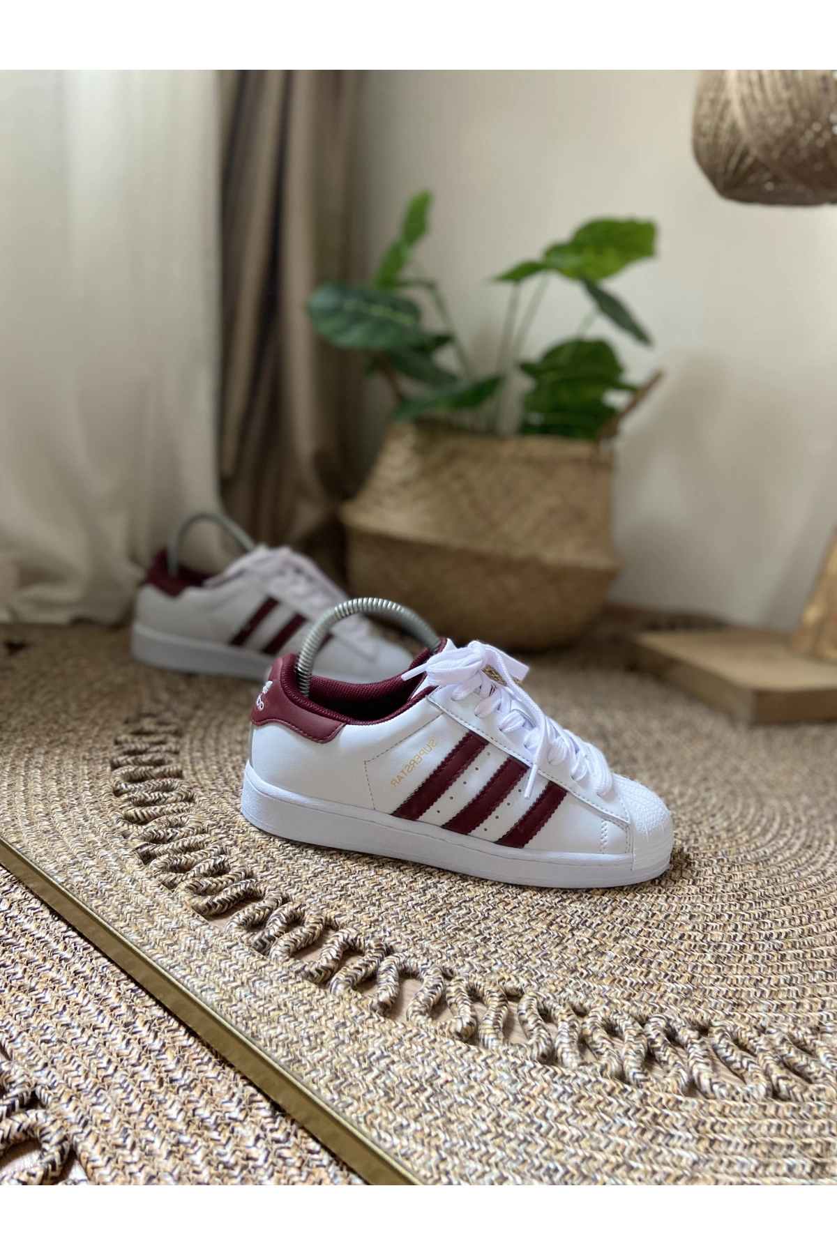 Adidas Süpertstar Beyaz Bordo