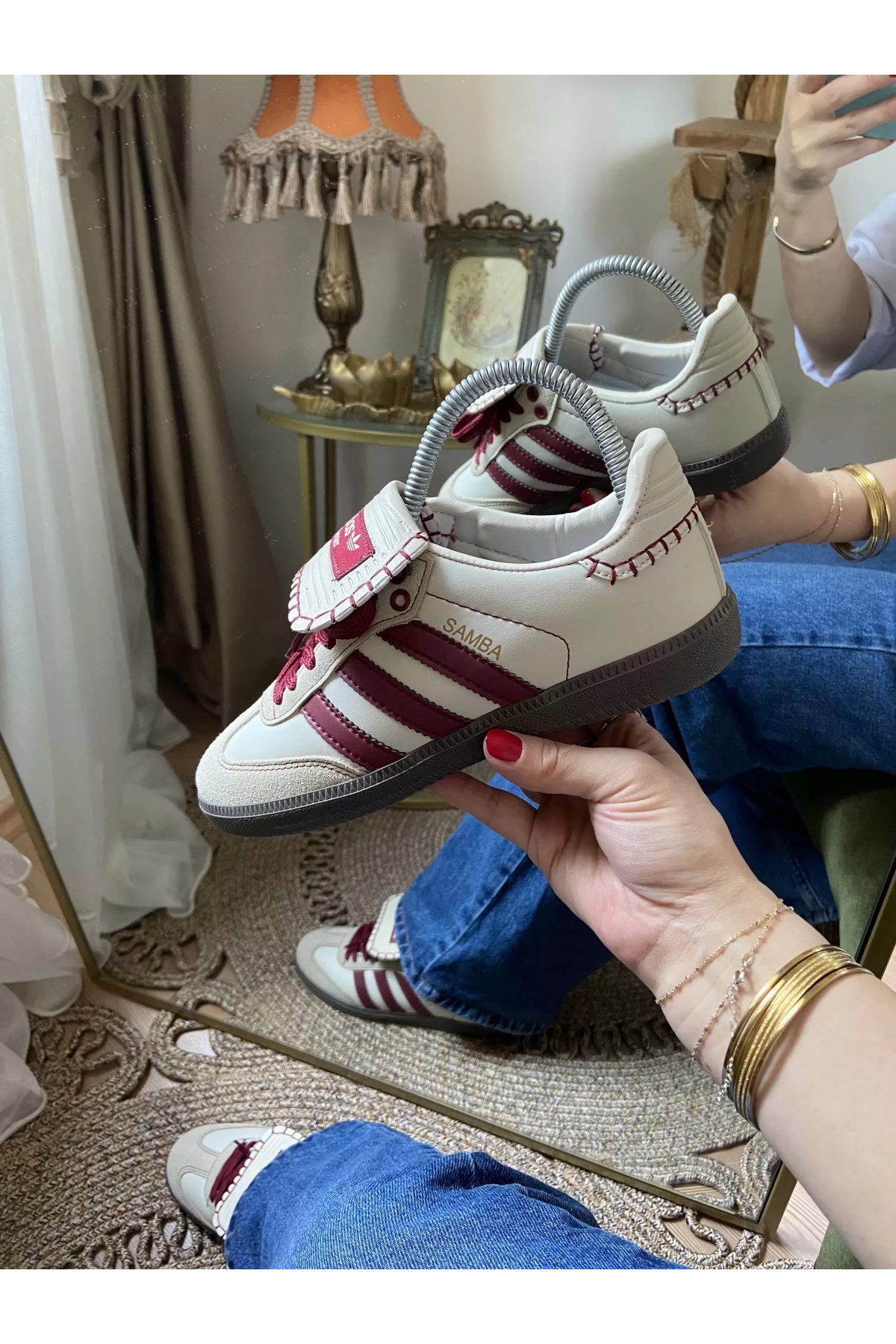 Adidas Wales Bonner Samba Krem Bordo