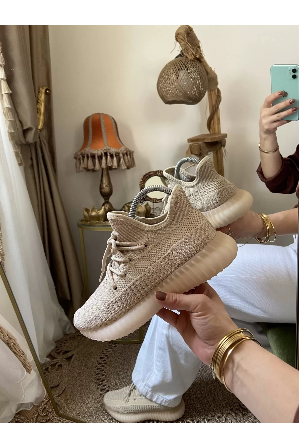 Adidas Yeezy 350 Bej İthal Spor Ayakkabı