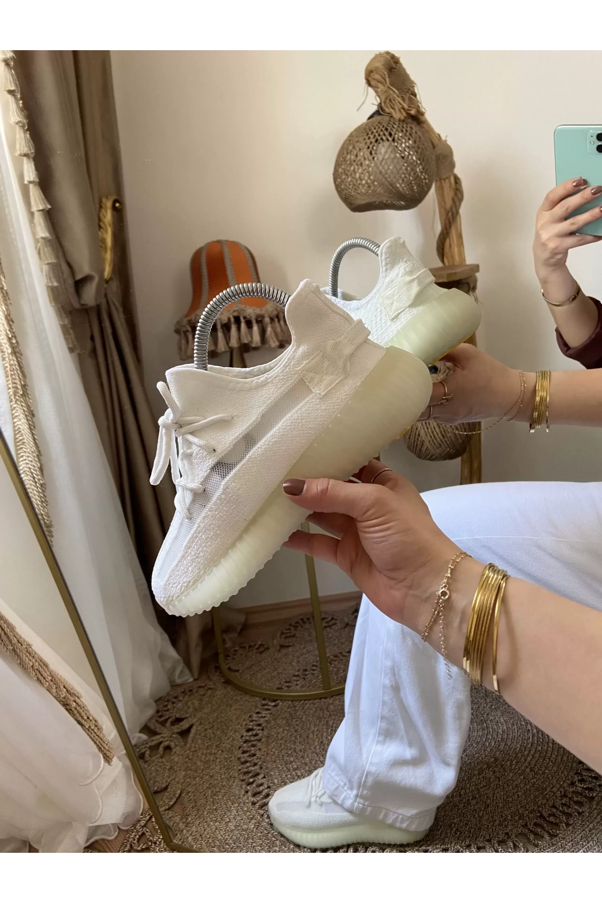 Adidas Yeezy 350 Beyaz İthal Spor Ayakkabı