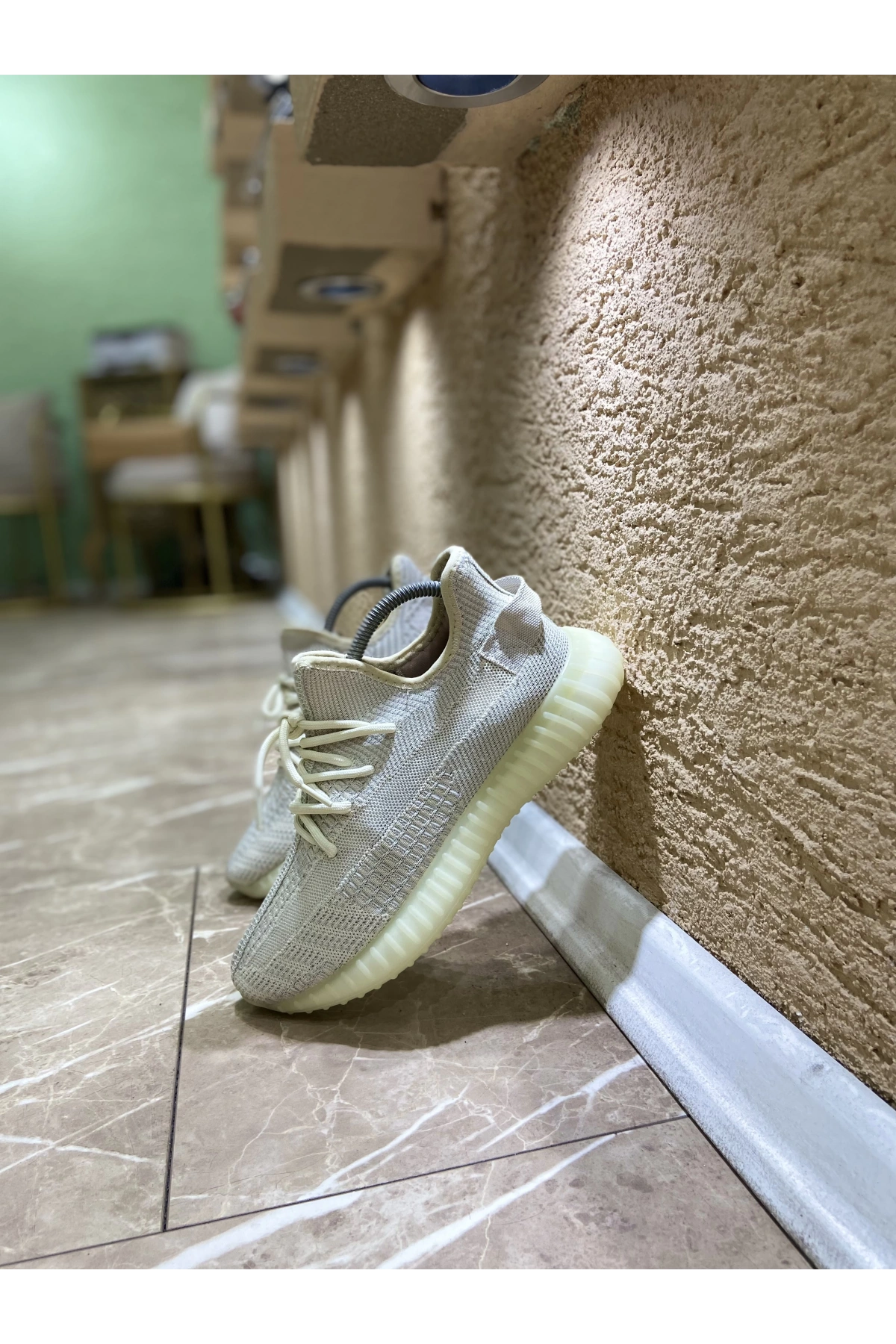 Adidas Yeezy 350 Gri Yeşil Renk İthal Spor Ayakkabı