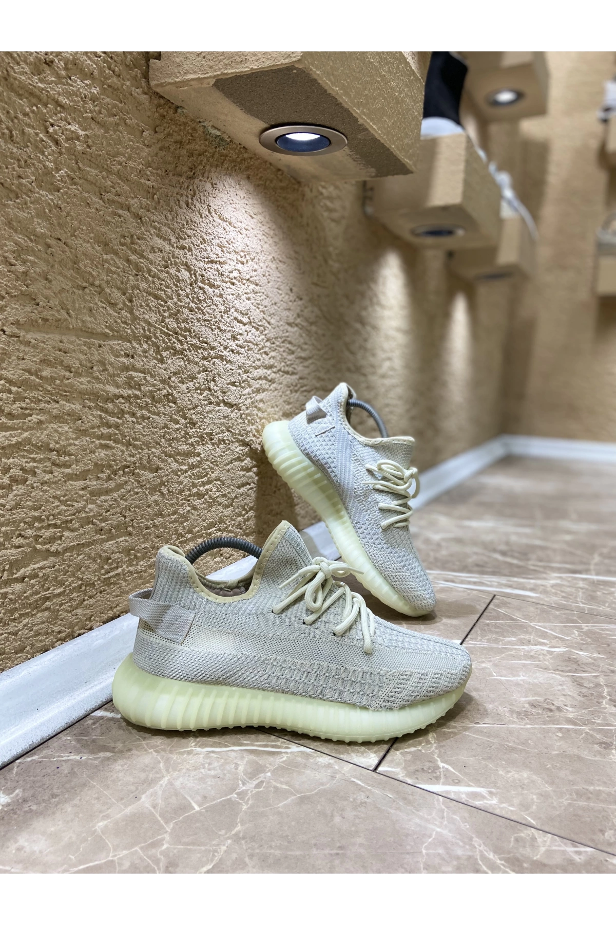 Adidas Yeezy 350 Gri Yeşil Renk İthal Spor Ayakkabı