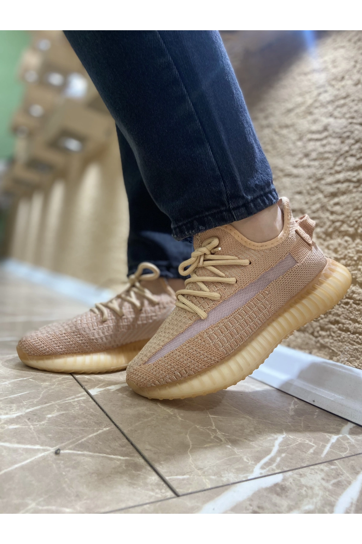 Adidas Yeezy 350 Kahve İthal Spor Ayakkabı