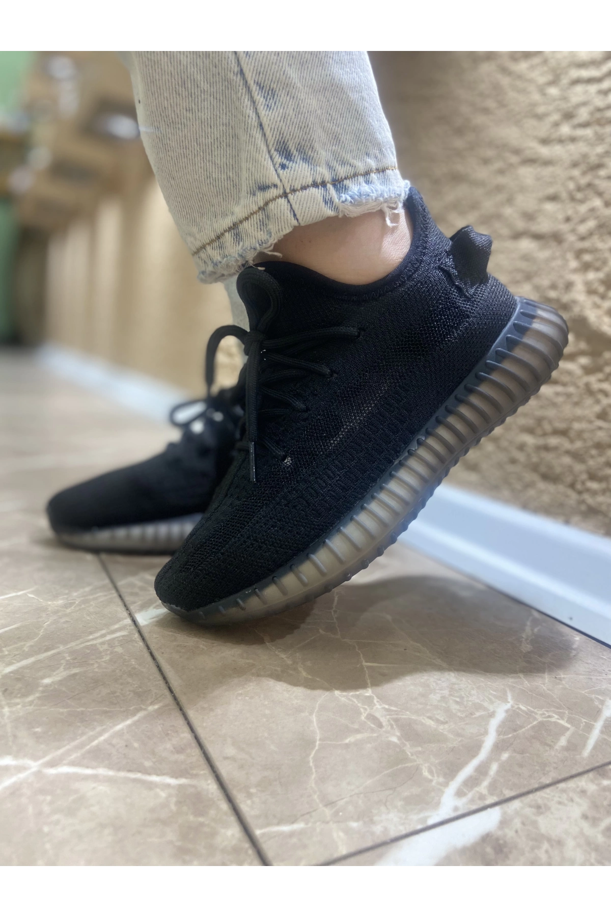 Adidas Yeezy 350 Siyah İthal Spor Ayakkabı