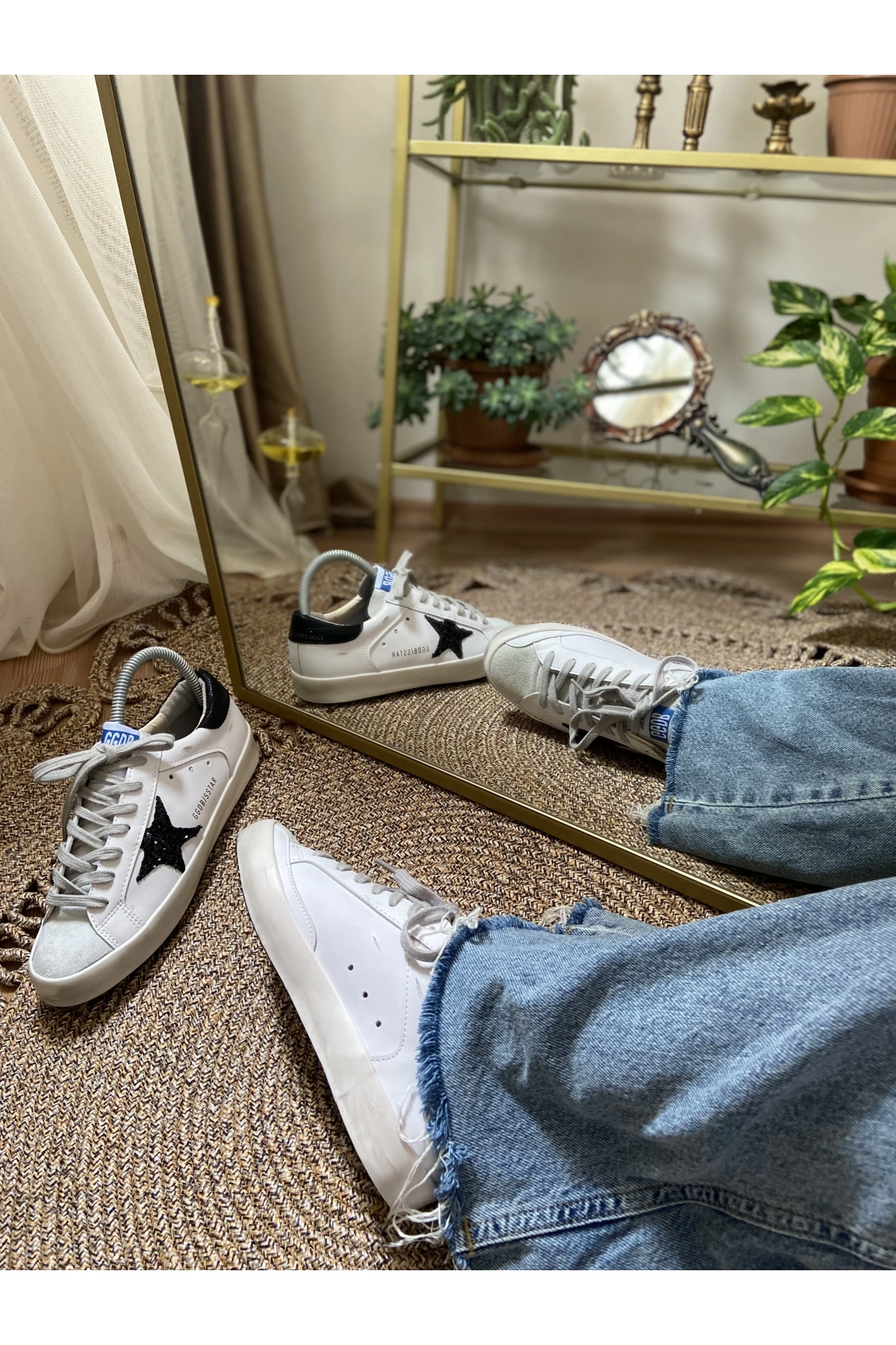 Golden Goose Super Star Eskitme Beyaz İthal