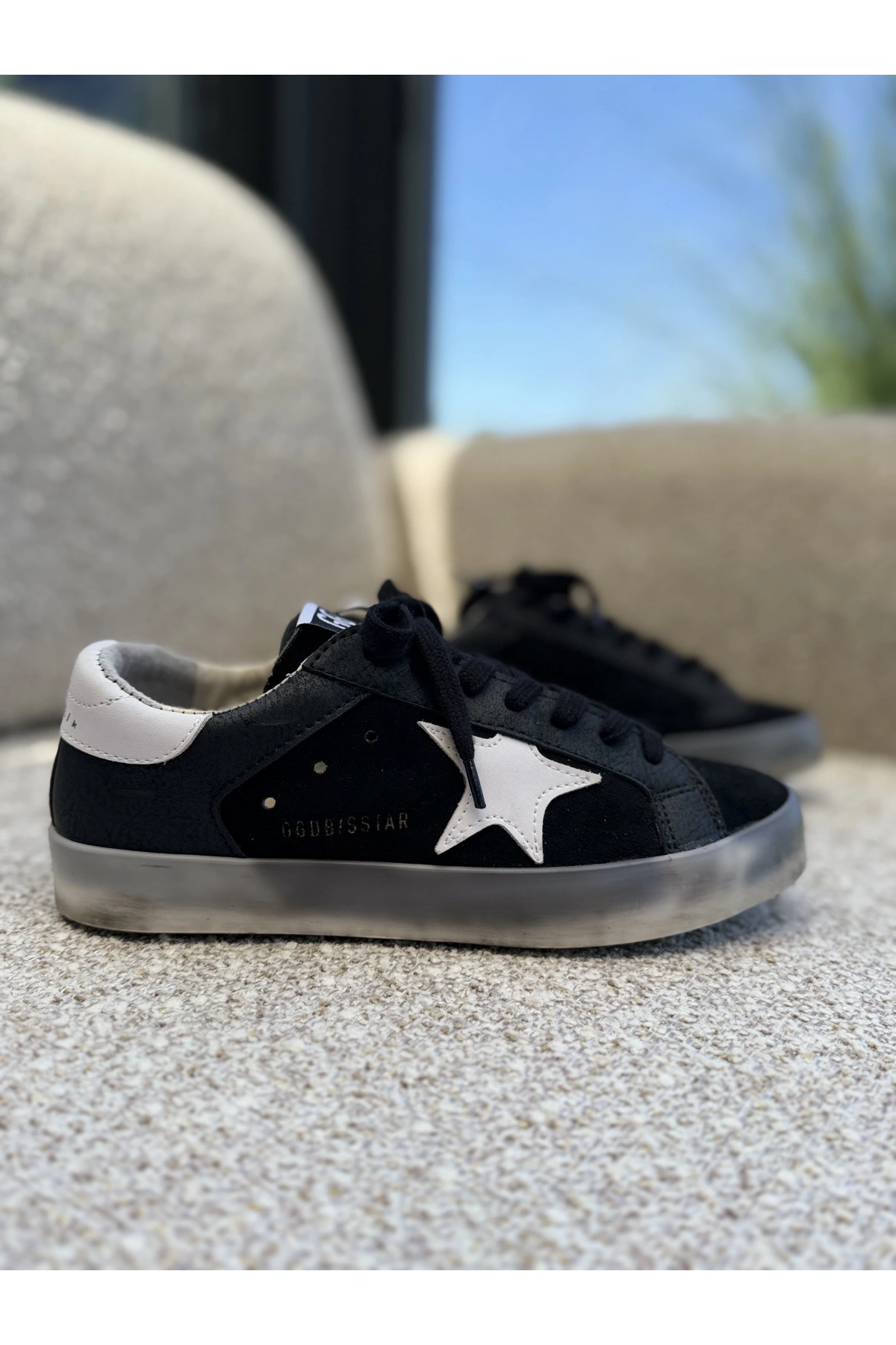 Golden Goose Super-Star Black White Deri Sneaker