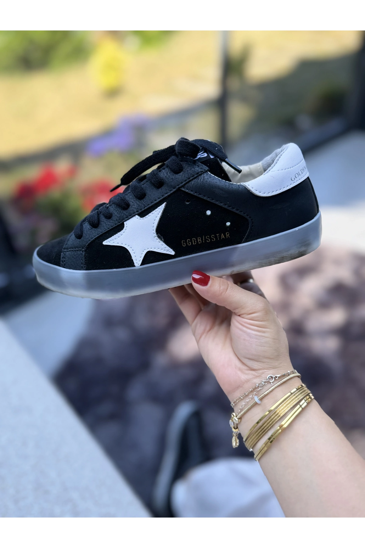 Golden Goose Super-Star Black White Deri Sneaker