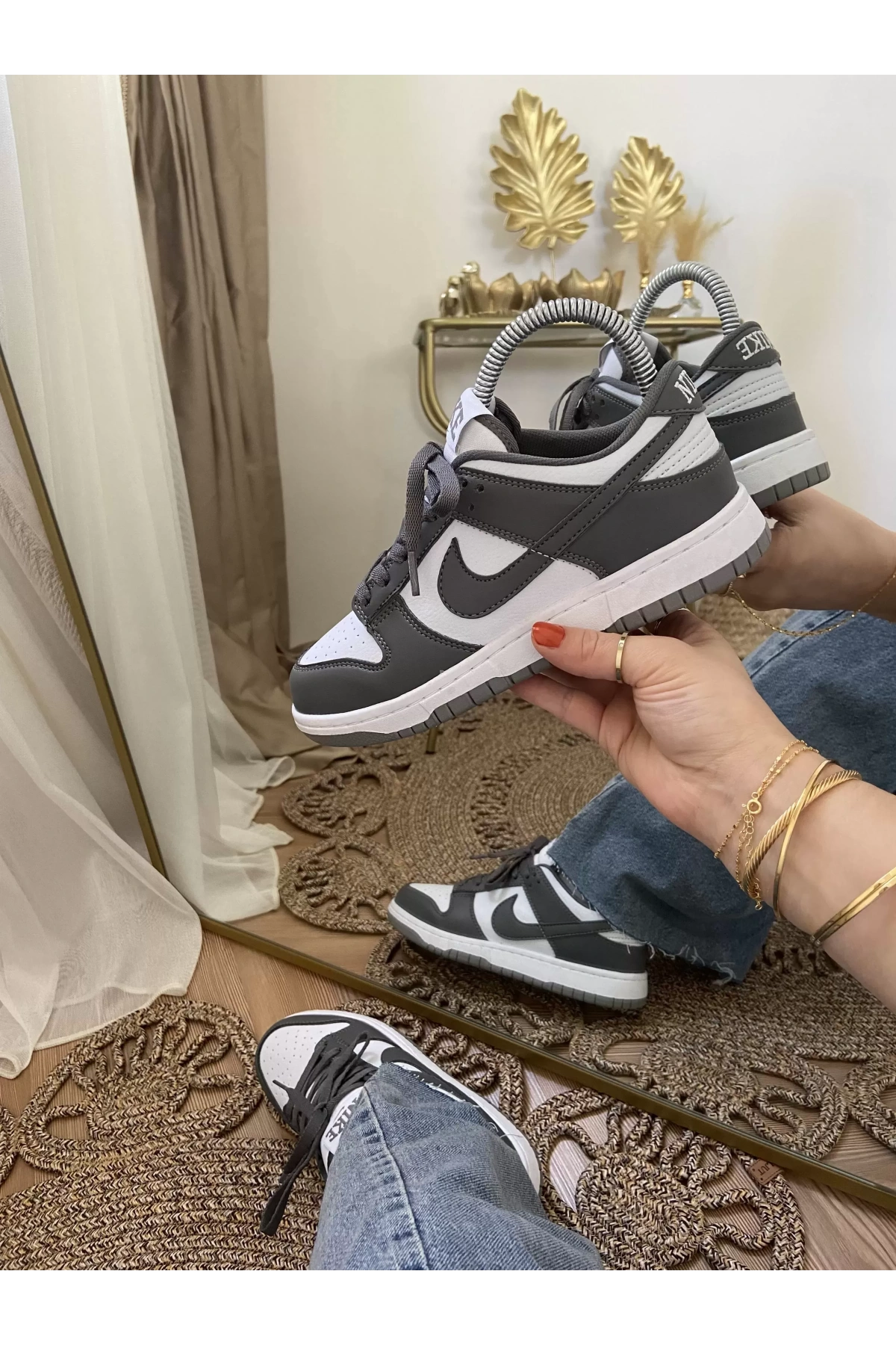 Nike Air Dunk Gri Beyaz Spor Ayakkabı