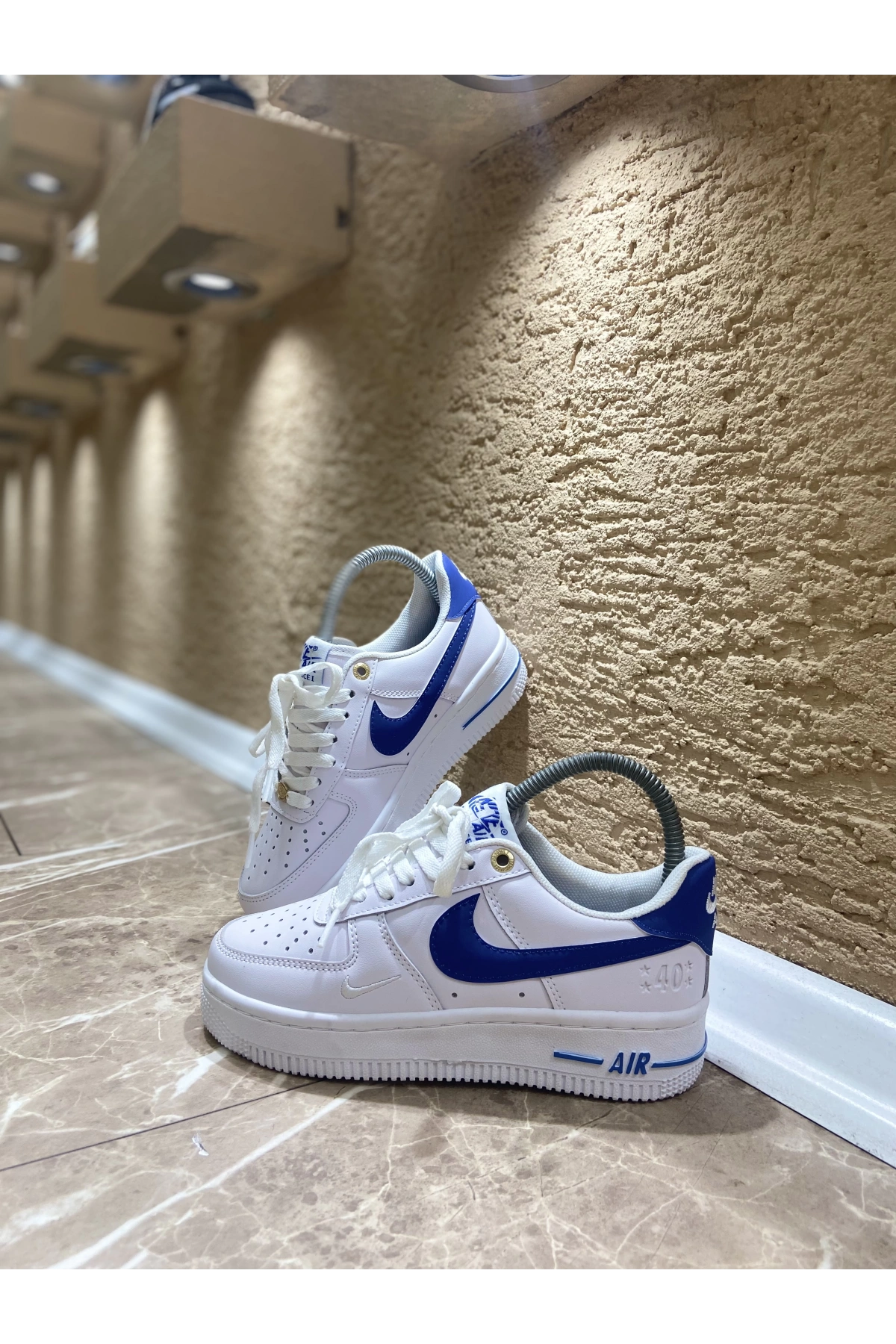 Nike Air Force Beyaz Mavi İthal Spor Ayakkabı