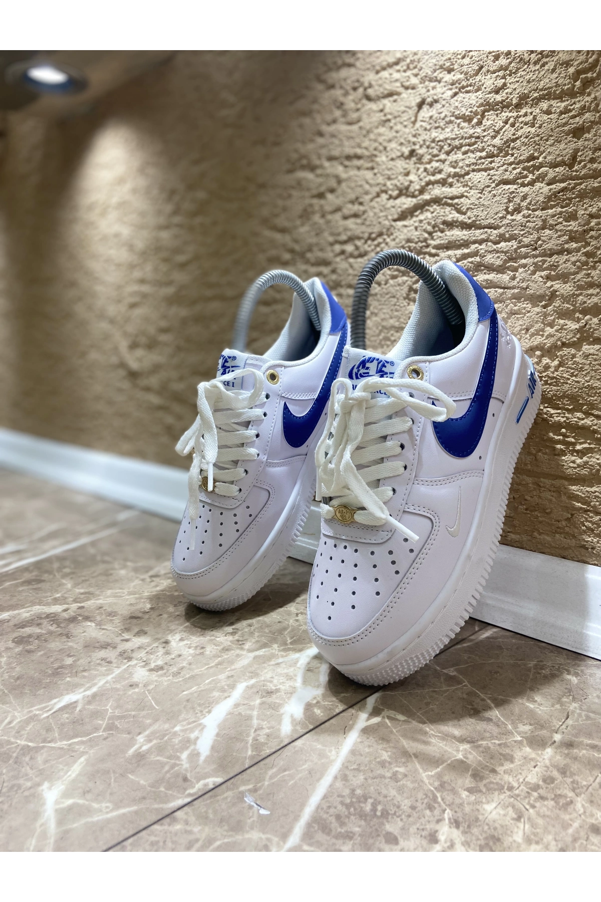 Nike Air Force Beyaz Mavi İthal Spor Ayakkabı