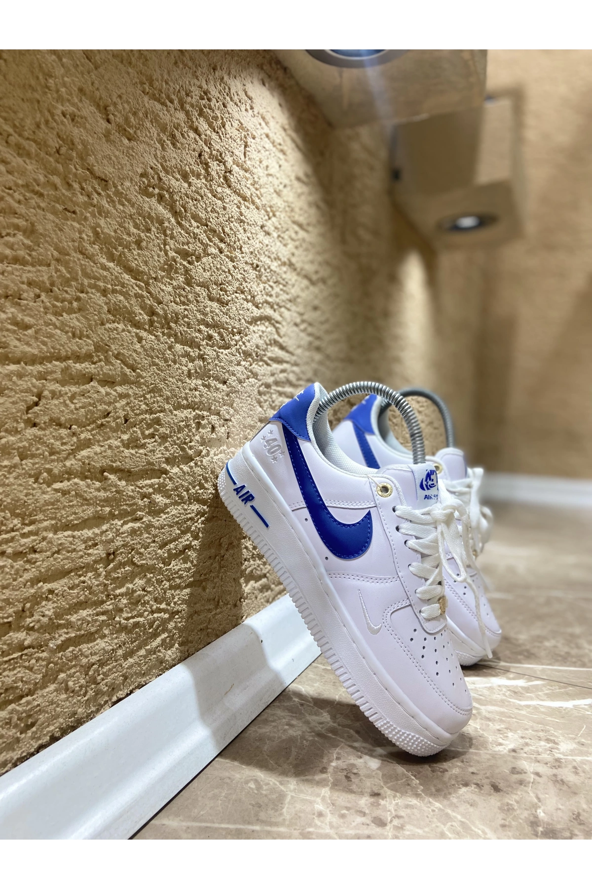 Nike Air Force Beyaz Mavi İthal Spor Ayakkabı