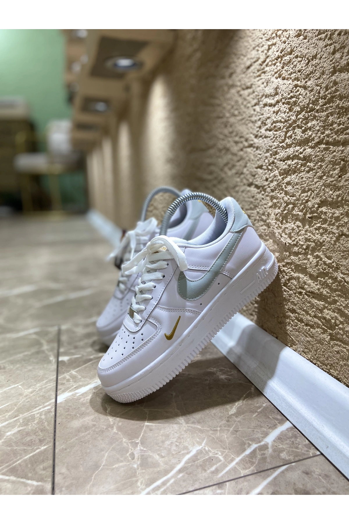 Nike Air Force Beyaz Su Yeşili İthal Spor Ayakkabı