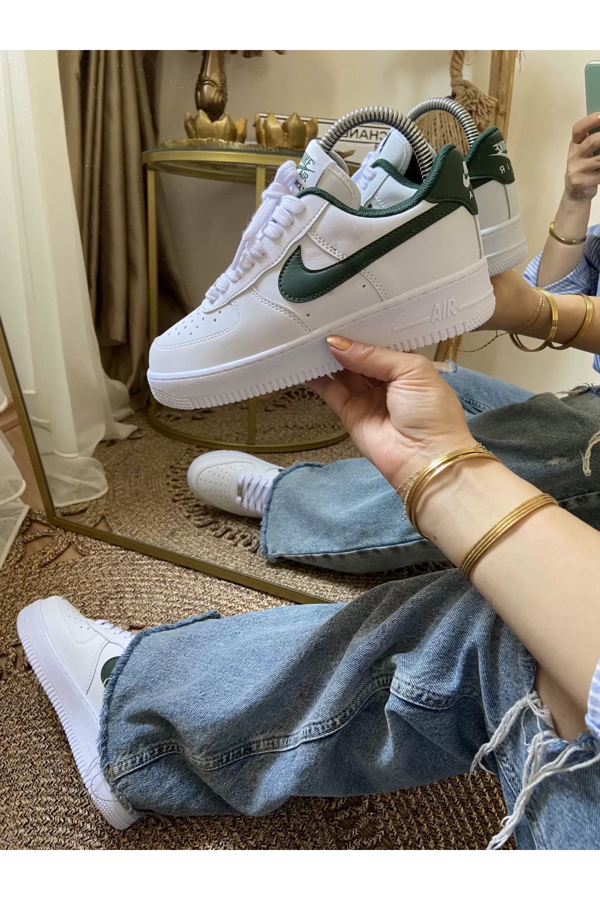 Nike Air Force Beyaz Yeşil Unisex