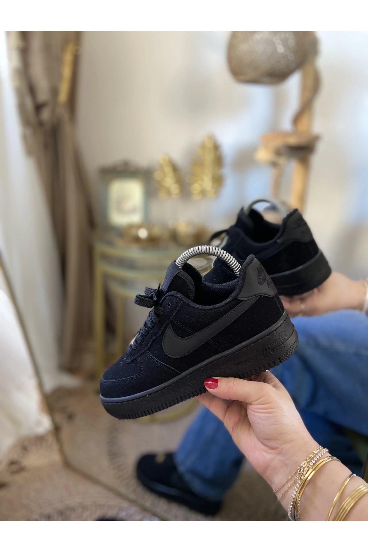 Nike Air Force Siyah Nubuk Spor Ayakkabı