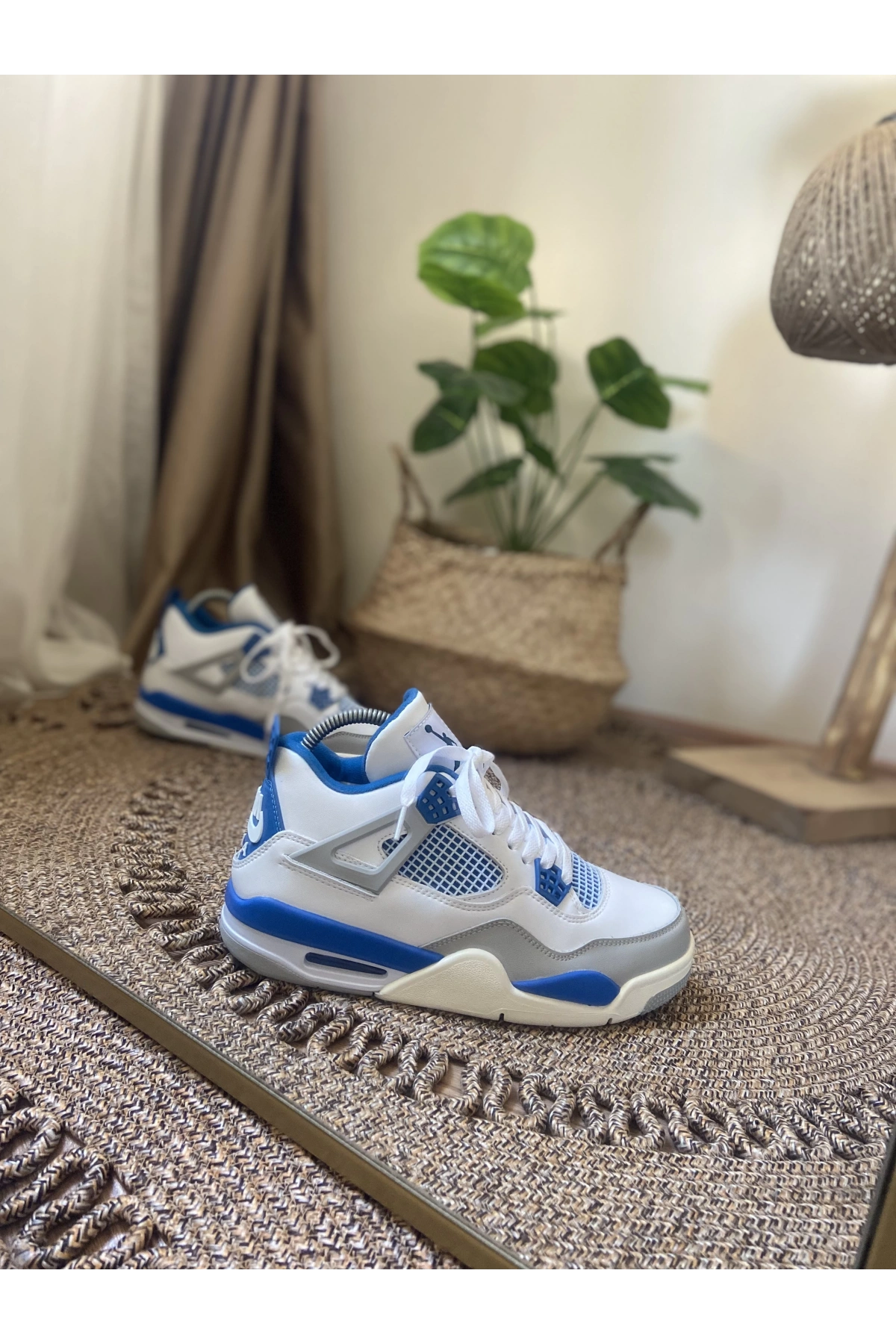 Nike Air Jordan 4 Retro Beyaz Mavi Spor Ayakkabı