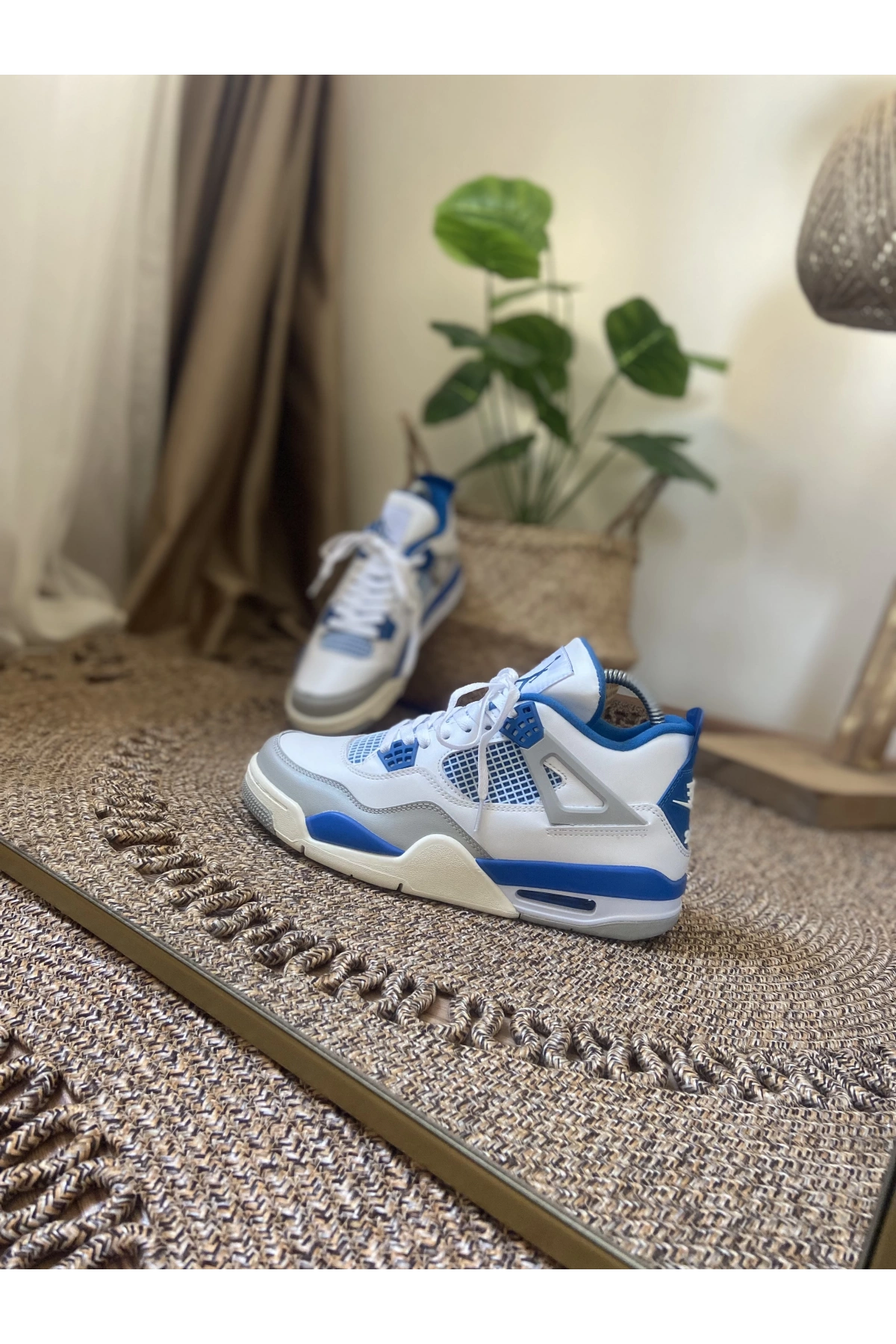 Nike Air Jordan 4 Retro Beyaz Mavi Spor Ayakkabı