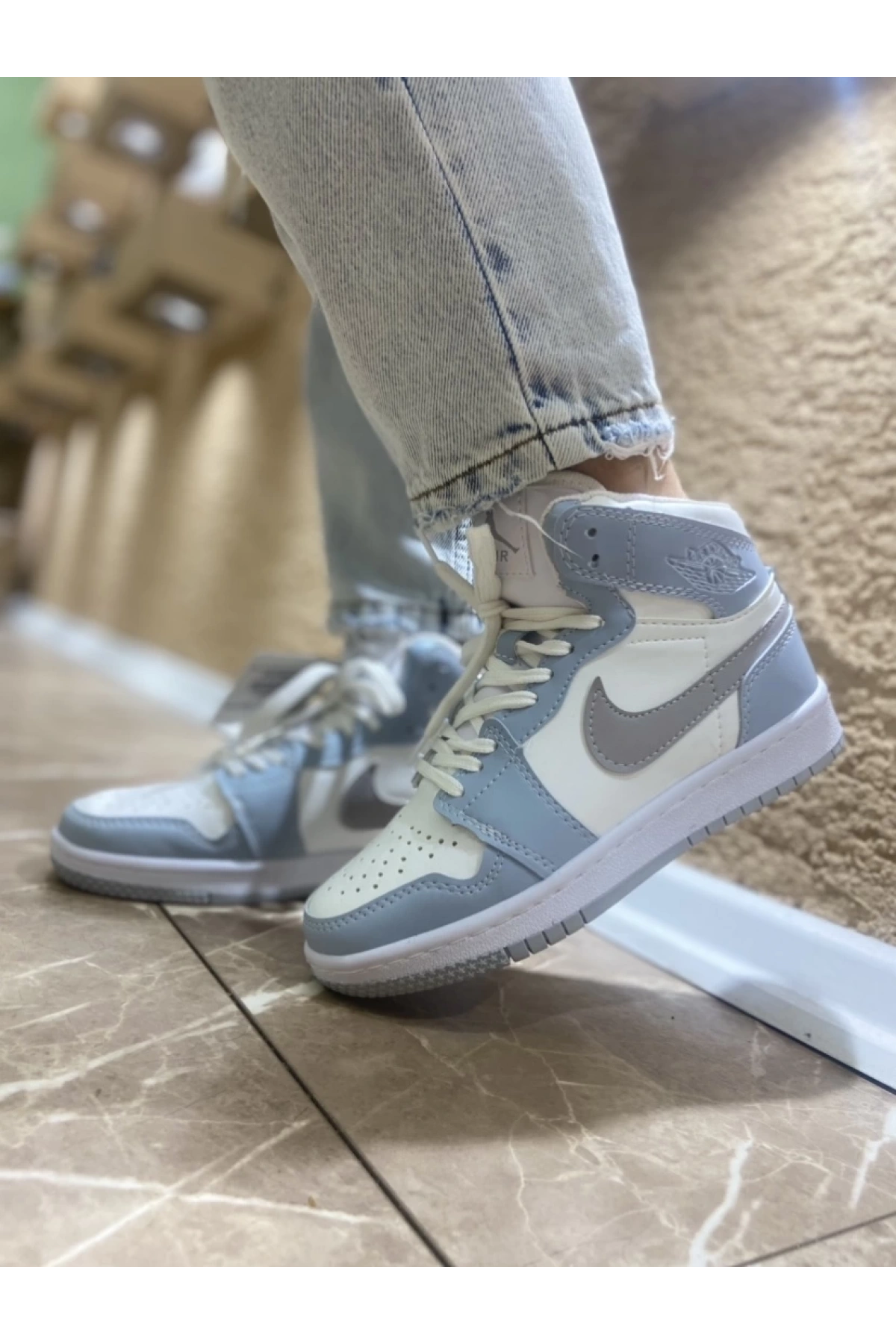 Nike Air Jordan Boğazlı Buz Mavi Spor Ayakkabı