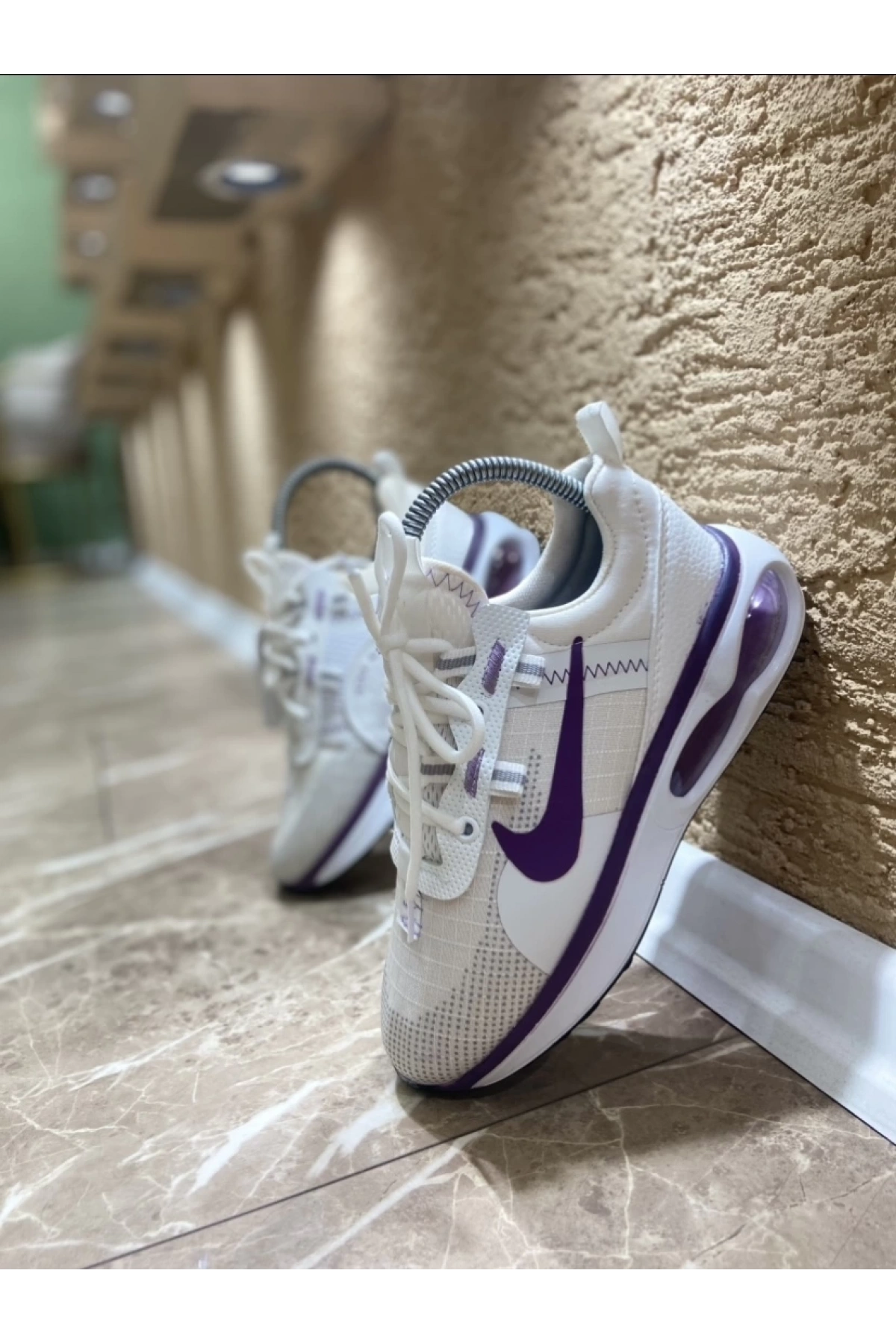 Nike Air Beyaz Mor Balon Taban Spor Ayakkabı