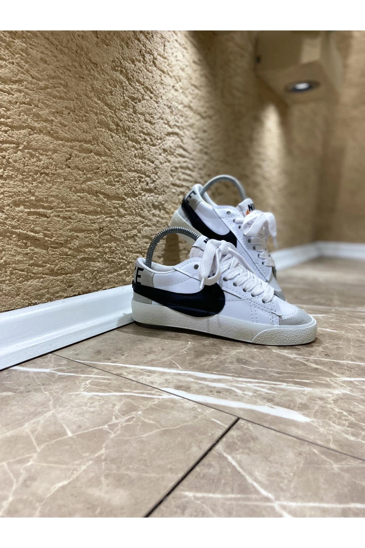 Nike Blazer Kısa Siyah Beyaz İthal Spor Ayakkabı