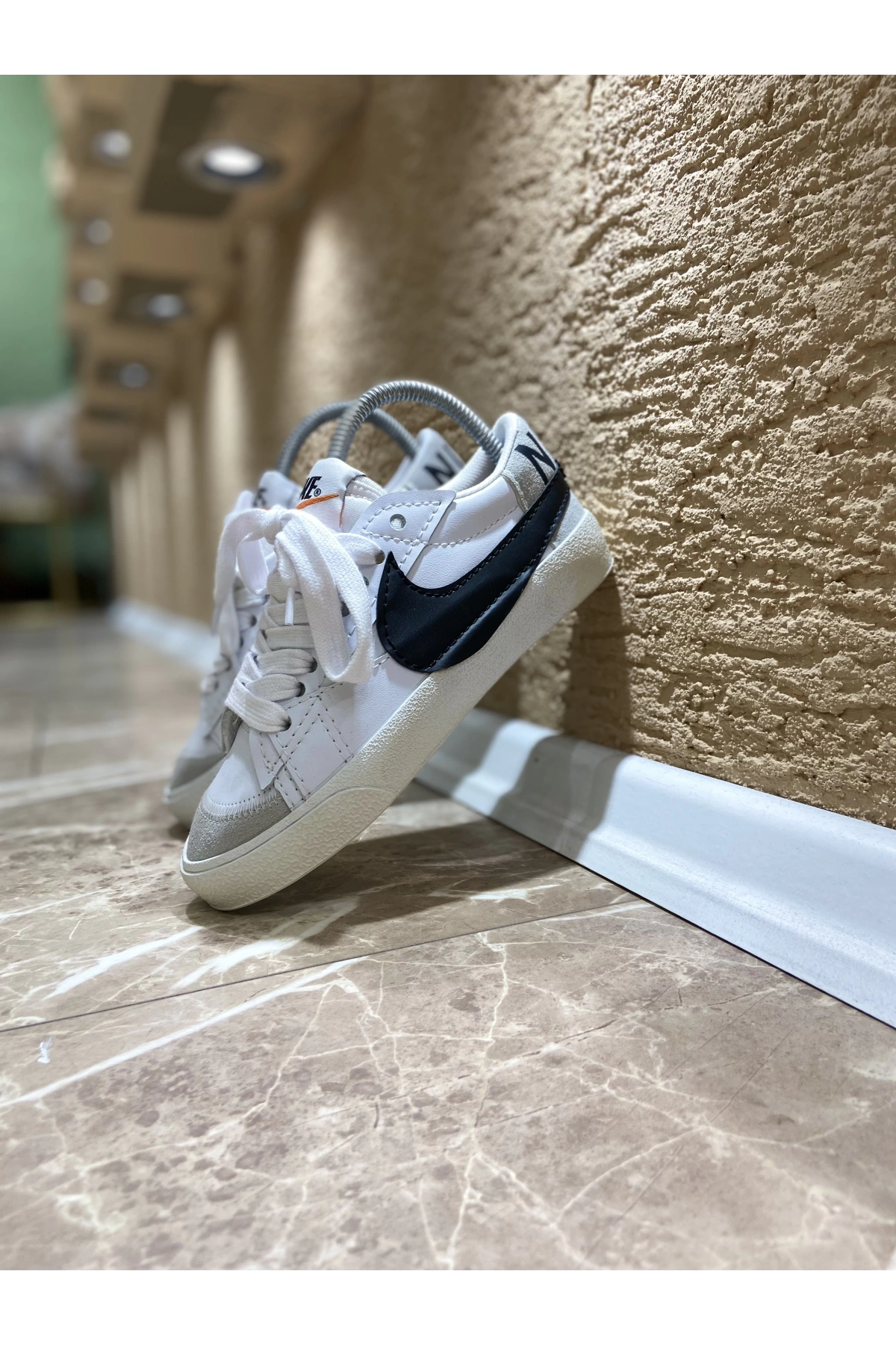 Nike Blazer Kısa Siyah Beyaz İthal Spor Ayakkabı