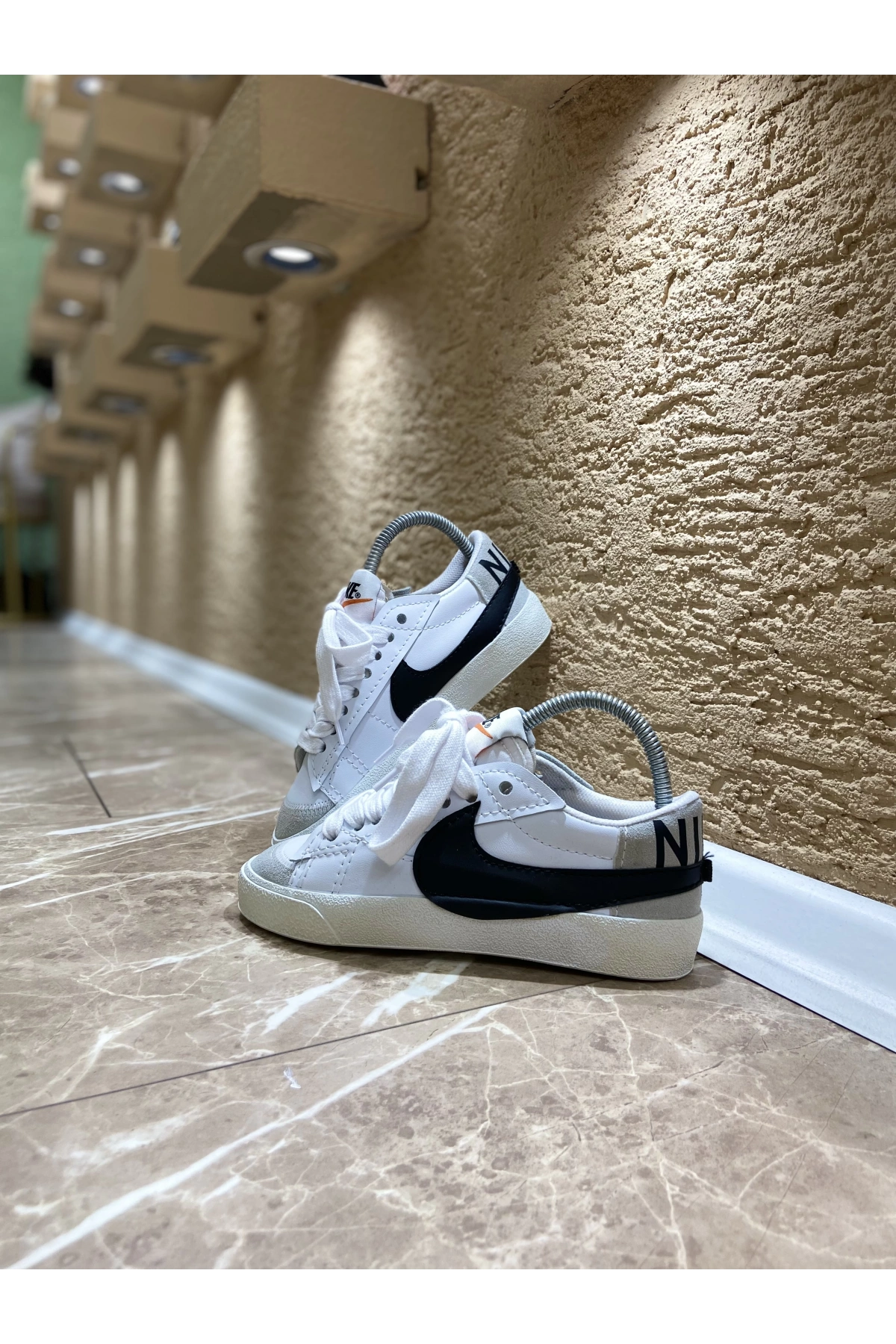 Nike Blazer Kısa Siyah Beyaz İthal Spor Ayakkabı