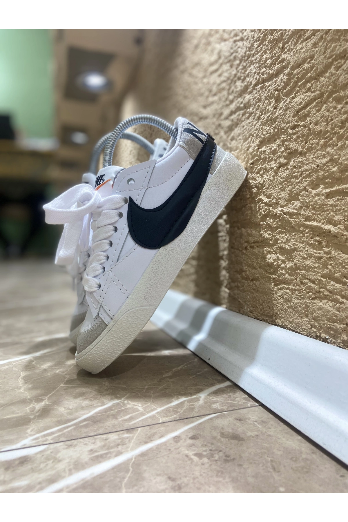 Nike Blazer Kısa Siyah Beyaz İthal Spor Ayakkabı
