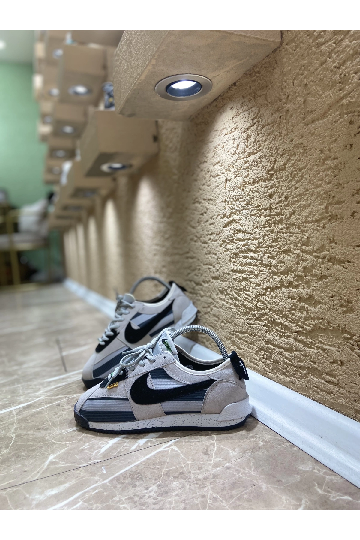 Nike Cortez Gri Siyah Beyaz Taban İthal Spor Ayakkabı