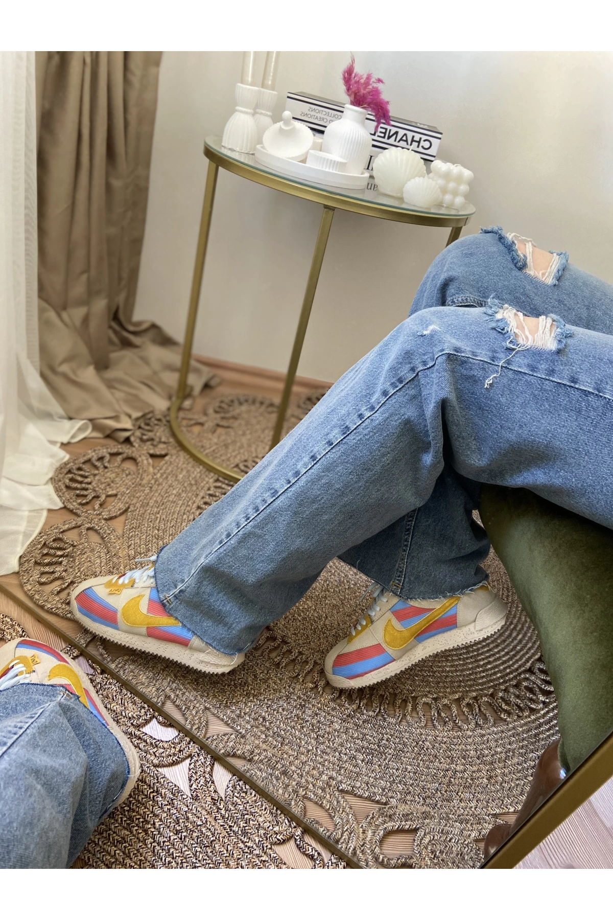 Nike Cortez Sarı Kırmızı Spor Ayakkabı