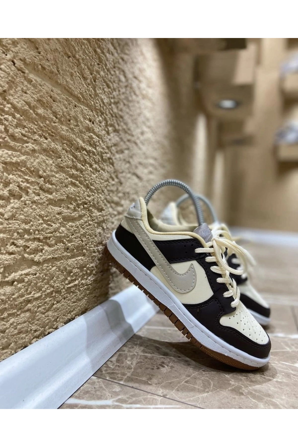 Nike Dunk Deri Kahve Krem İthal Spor Ayakkabı