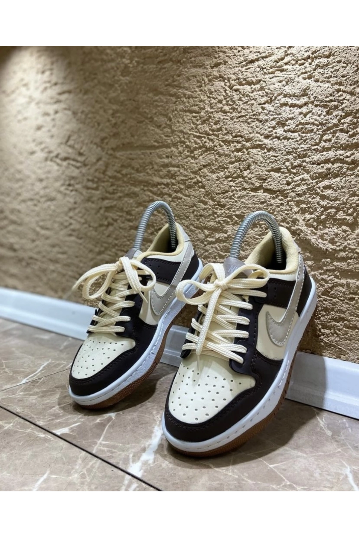 Nike Dunk Deri Kahve Krem İthal Spor Ayakkabı