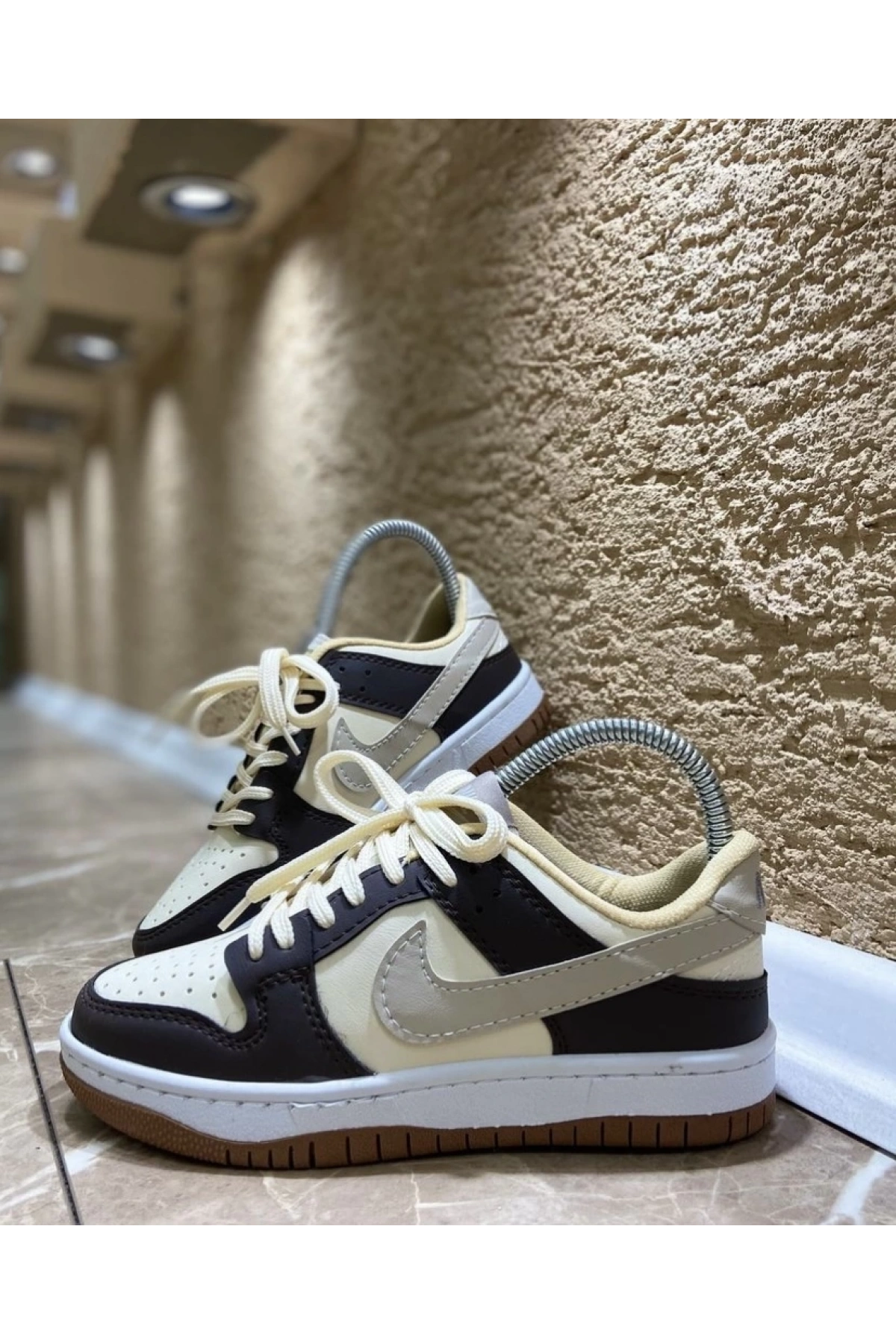 Nike Dunk Deri Kahve Krem İthal Spor Ayakkabı