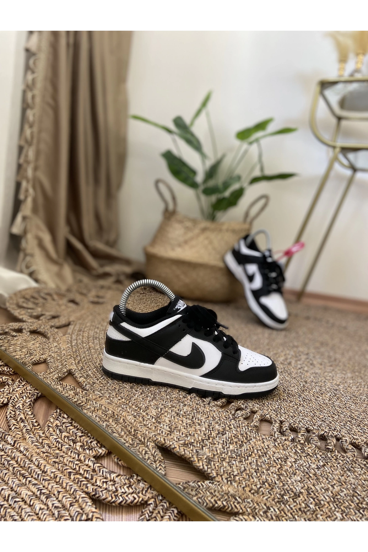 Nike Dunk Deri Siyah Beyaz İthal Spor Ayakkabı