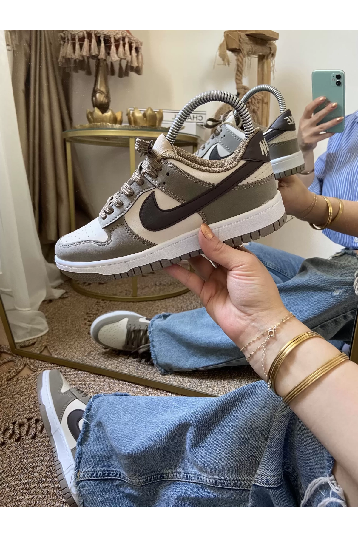 Nike Dunk Kahve Krem Unisex Spor Ayakkabı