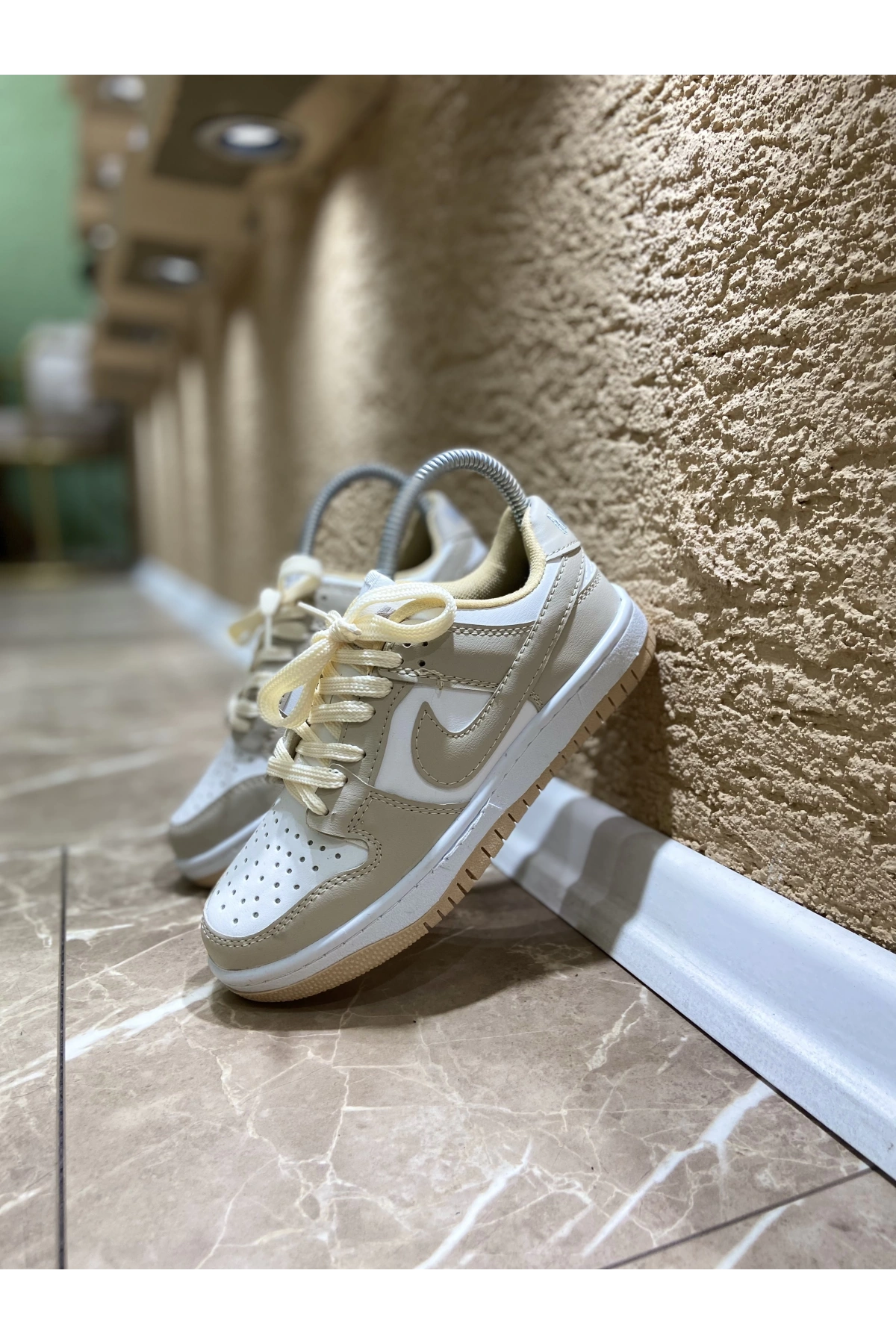 Nike Dunk Krem Beyaz İthal Spor Ayakkabı