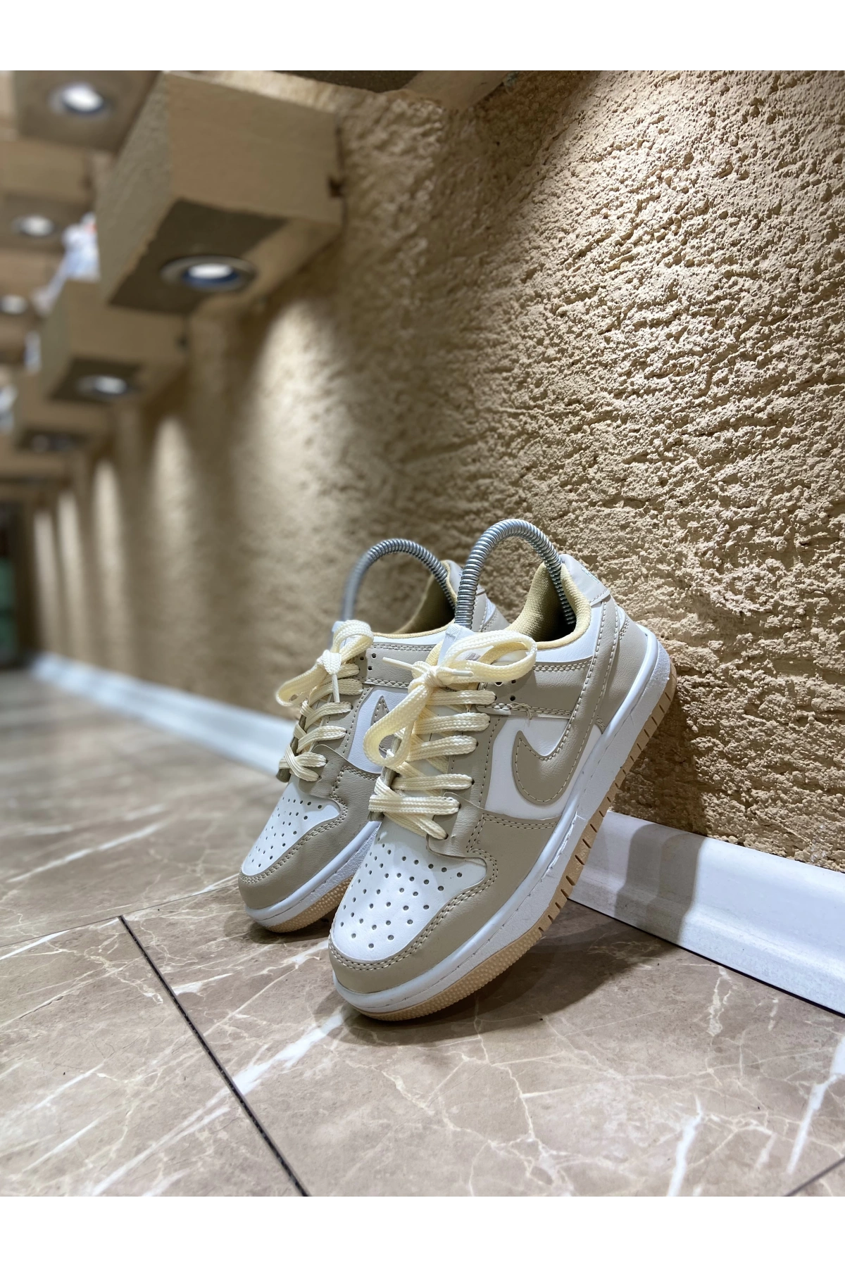 Nike Dunk Krem Beyaz İthal Spor Ayakkabı