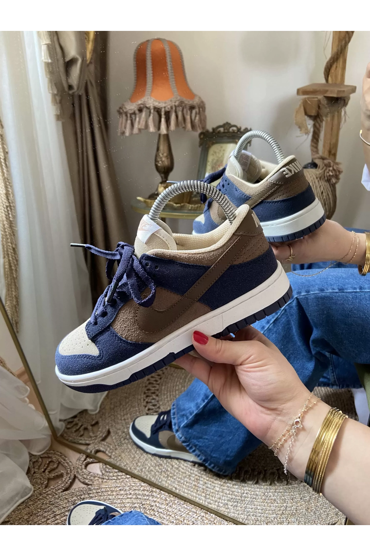 Nike Dunk Low Lacivert Krem