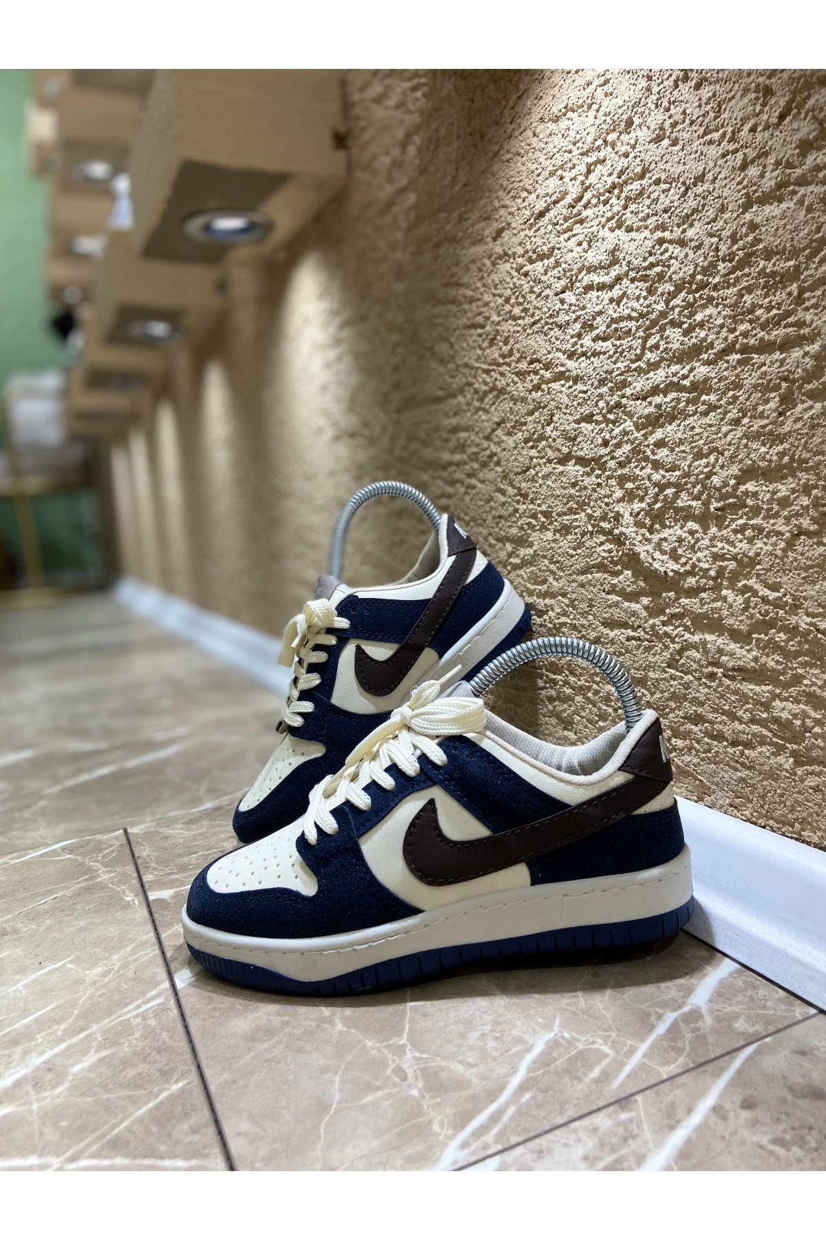 Nıke Dunk Süvet Laci Beyaz İthal Spor Ayakkabı