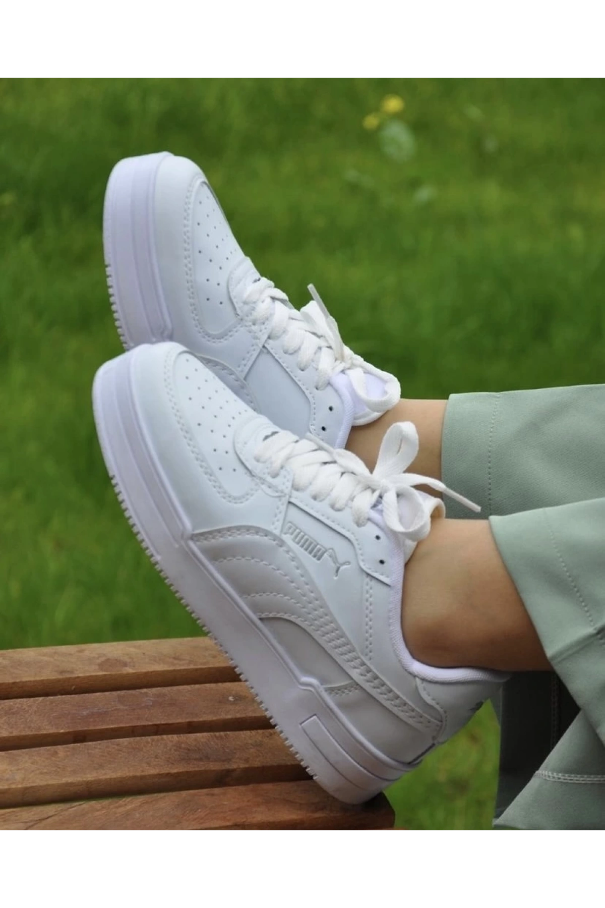 Puma İpli Beyaz Spor Ayakkabı