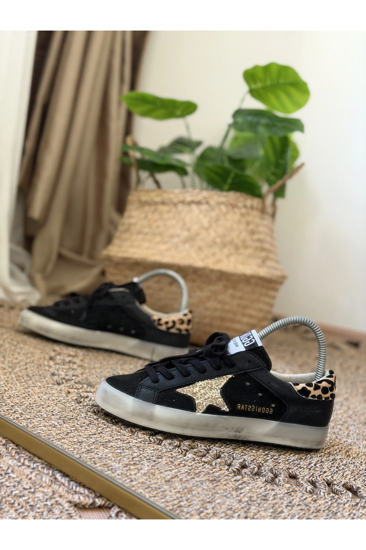 Superstar Golden Goose Siyah Leopar Sim Detaylı
