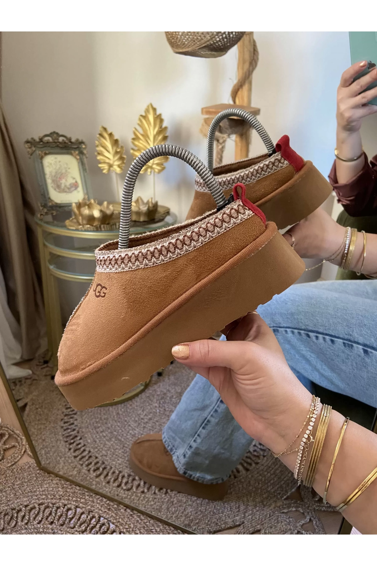 Ugg W Tarz Kalın Taban Taba Süet Terlik