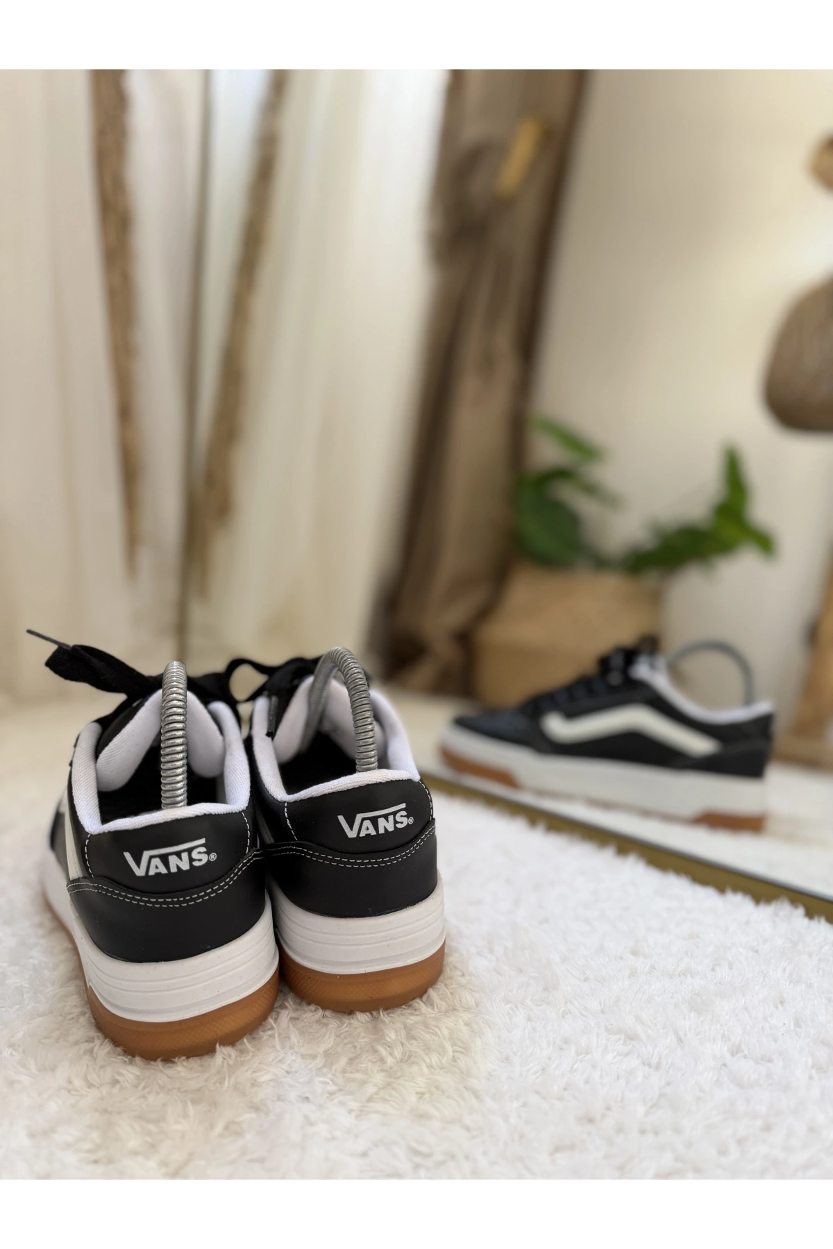 Vans Low Platform Black White Gum Taban Unisex Sneaker