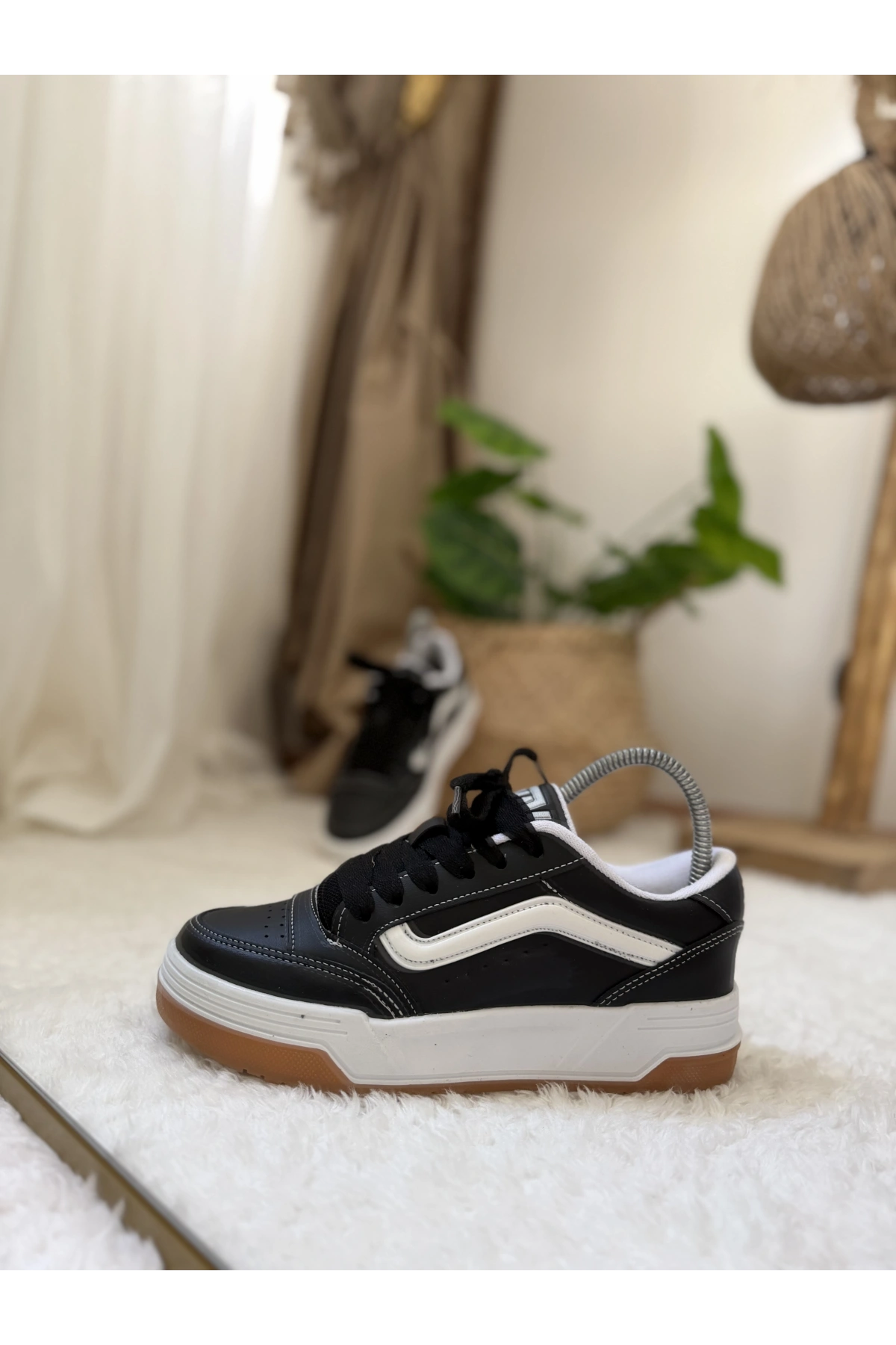 Vans Low Platform Black White Gum Taban Unisex Sneaker