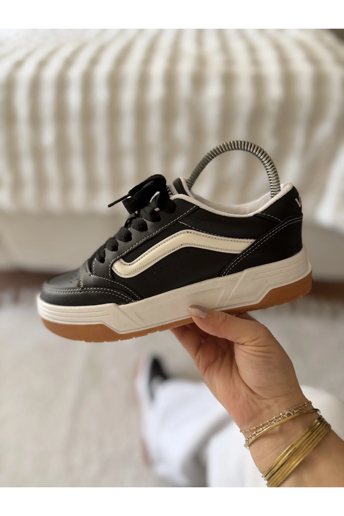 Vans Low Platform Black White Gum Taban Unisex Sneaker