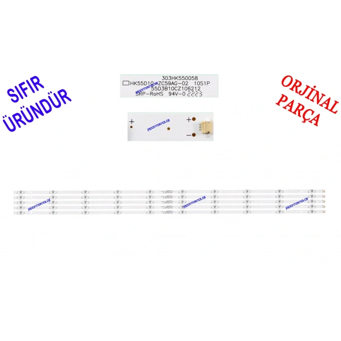 06-55F9-3030-0D20-5X10-W12, HK55D10-ZC59AG-02, 303HK55058, LED BAR, BACKLIGHT, PANEL LEDLERİ, 10LEDLİ, 105,9CM