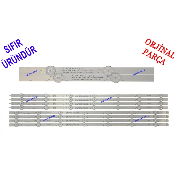 Arçelik, A65D790B, A65D895A, A65HU500B2-A-BI, Beko, B65D790B, B65D895A, B65HU500B2-A-BI, Grundig 65GHU7000B, 65GHU7905C, 65GHU8500A, 65GHU8900S, 65GOGA7, 65GHU7505B, 65GHU8000, 65ANFZ4, 65XLFZ4, LED BAR, Arcelik_65_Charlie_4x7+4x7_3030. Z2G60601-AA, Z6J60