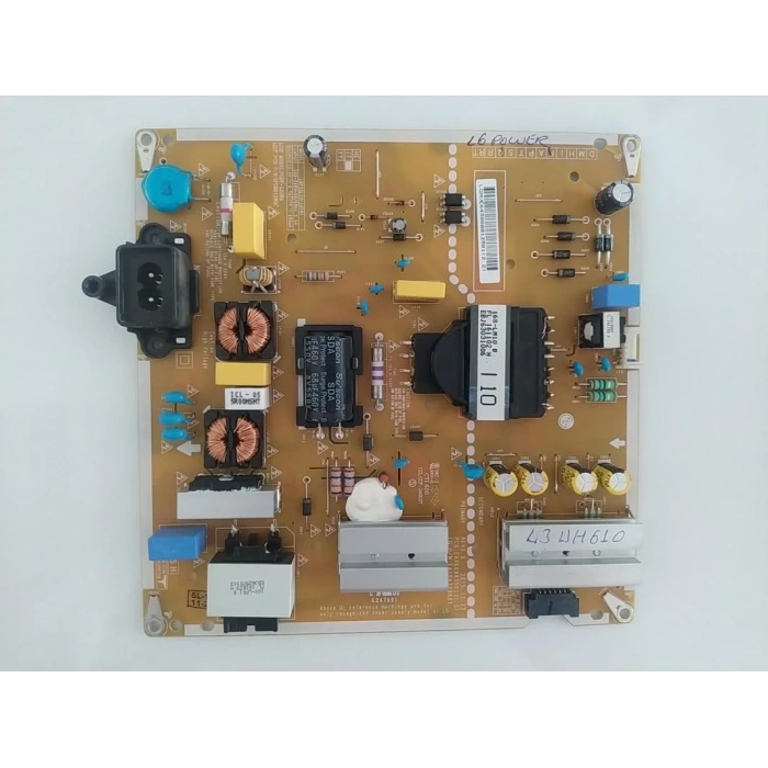 EAY64388801, EAX66883501(1.5), 3PCR01385C, LGP43LIU-16CH1, PLDF-L508A, REV2.0, LG 43LH590V-ZA, Power Board, Besleme, LC430DUE-FJA1
