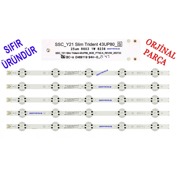 LG, 43UP77006LB, 43UQ81006LB, 43NANO756PA, LED BAR, PANEL LEDLERİ, SSC_Y21 Slim Trident 43UP80, EAV65010401